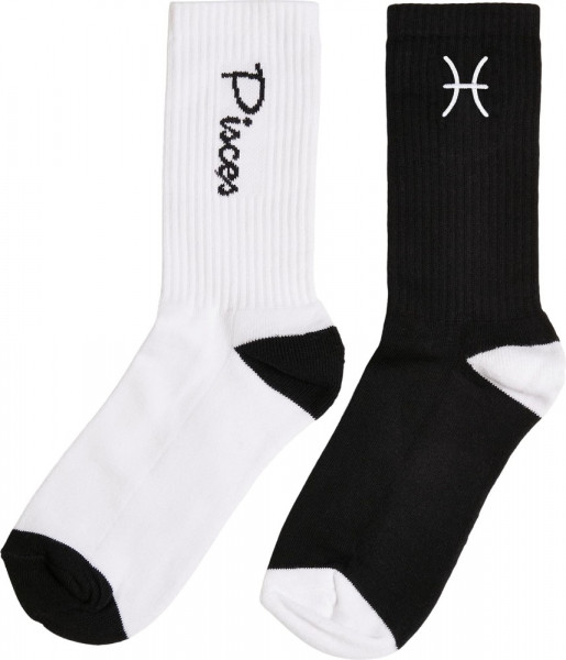 Mister Tee Zodiac Socks 2-Pack Black/White Pisces