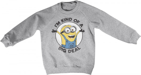 Minions I'm Kind Of A Big Deal Kids Sweatshirt Kinder Heather-Grey