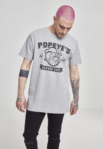 Merchcode T-Shirt Popeye Barber Shop Tee Heather Grey