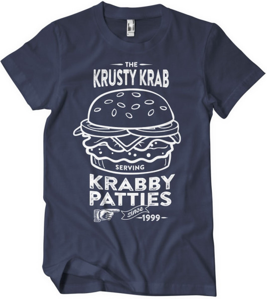 Spongebob The Krusty Krab Serving Krabby Patties T-Shirt Navy