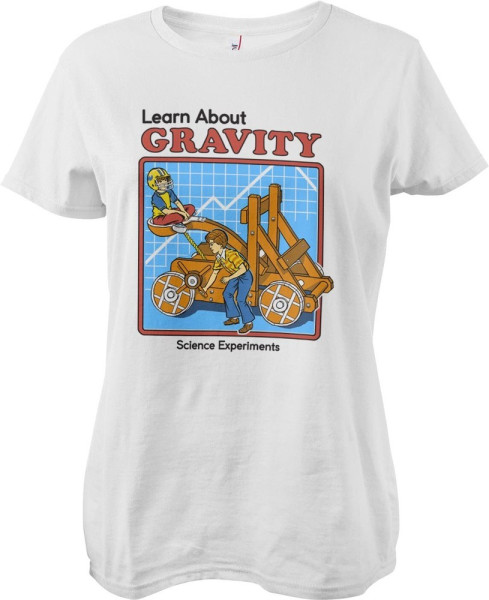 Steven Rhodes Learn About Gravity Girly Tee Damen T-Shirt White