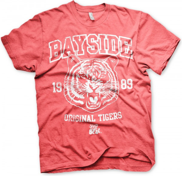 Saved By The Bell Bayside 1989 Original Tigers T-Shirt Red-Heather