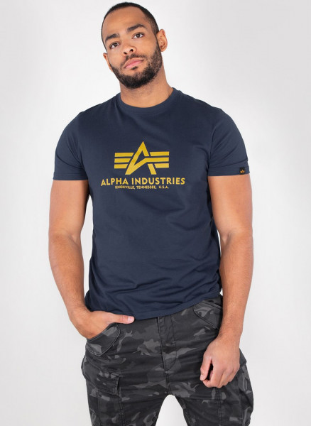 Alpha T-Shirt Lifestyle Industries Men Navy Tops New T-Shirts | Basic / | |