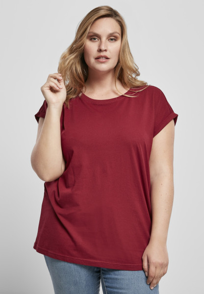 Urban Classics Female Shirt Ladies Organic Extended Shoulder Tee Burgundy