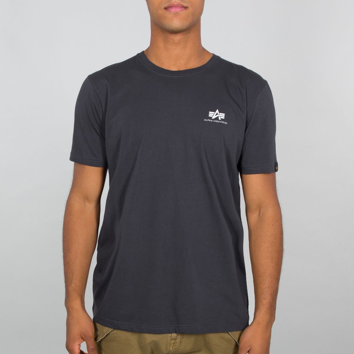 Alpha Industries Logo Lifestyle | / T-Shirts T Unisex Grey Iron Basic Men Small Tops T-Shirt | | 