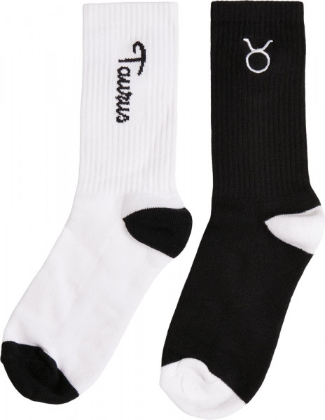 Mister Tee Zodiac Socks 2-Pack Black/White Taurus