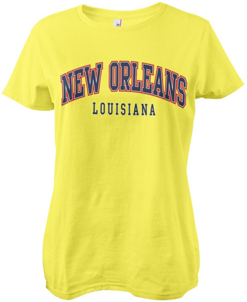 New Orleans Louisiana Girly Tee Damen T-Shirt Yellow