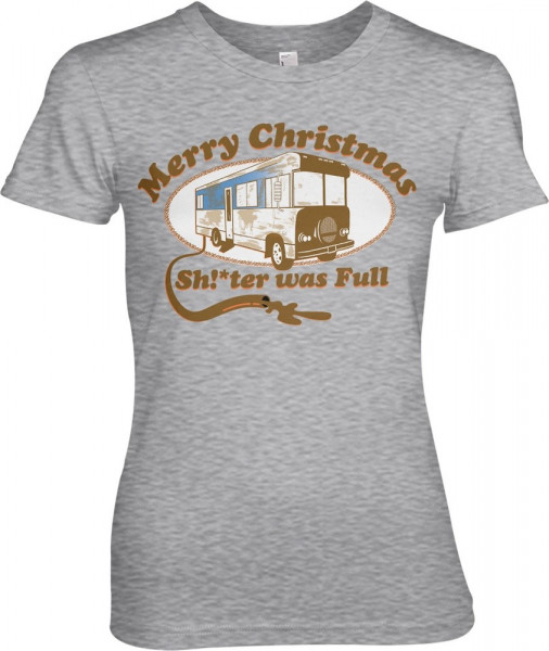 National Lampoon's Christmas Vacation Shitter Was Full Girly Tee Damen T-Shirt Heather-Grey