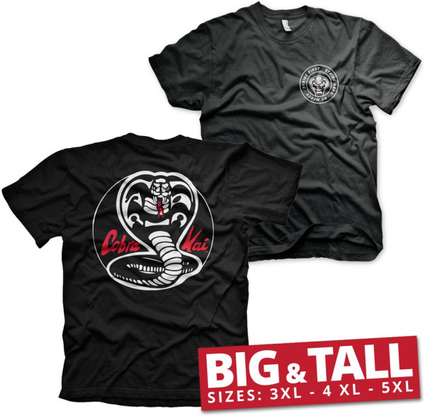 Cobra Kai White Patches Big & Tall T-Shirt Black