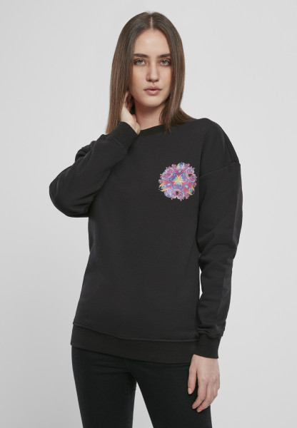 Mister Tee Women Sweatshirt Ladies Psychadelic Mandala Crewneck Black