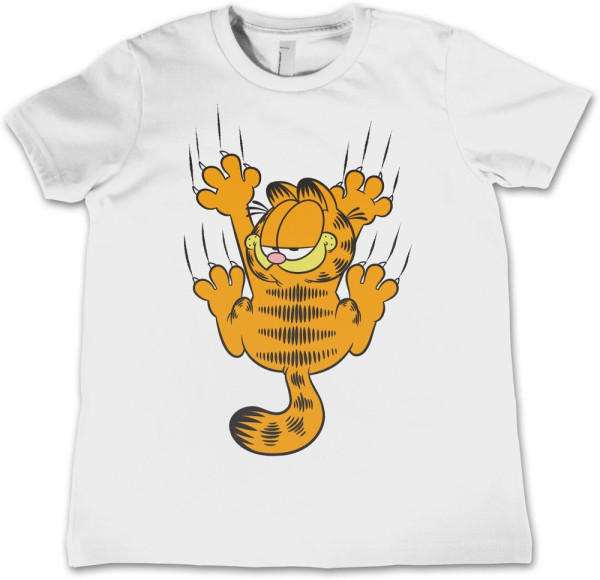 Garfield Hanging On Kids T-Shirt Kinder White