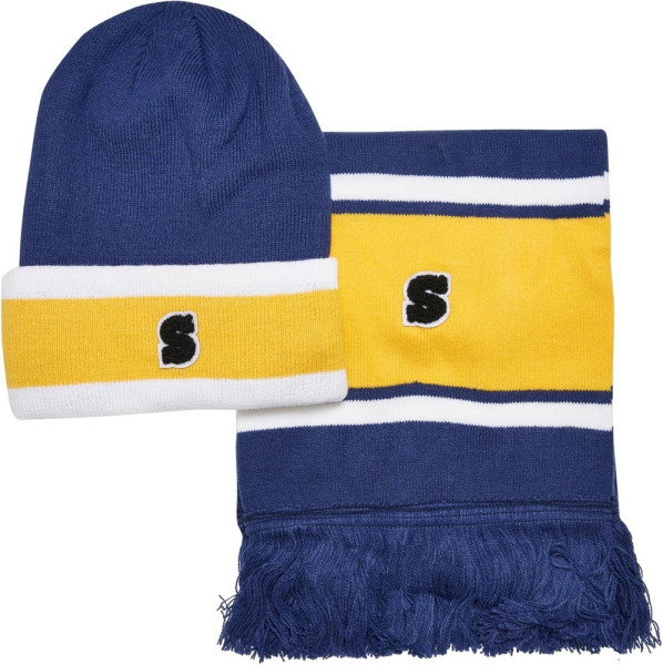 Urban Classics Mütze College Team Package Beanie And Scarf Spaceblue/Californiayellow/Wht