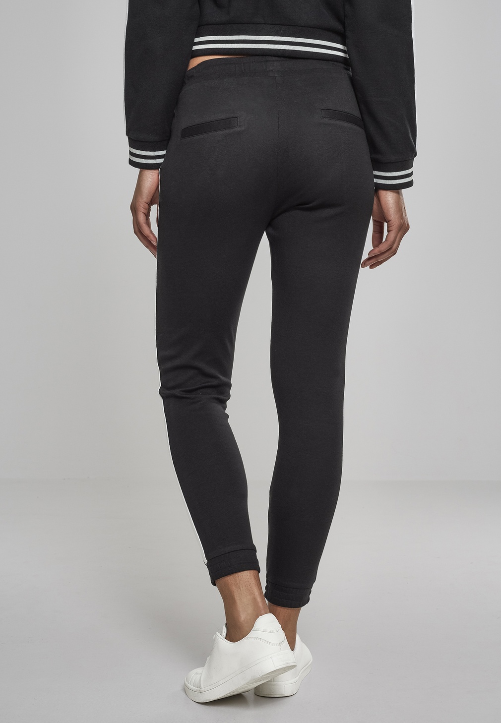 Urban Classics | | Interlock | Black/White Hosen Damen Lifestyle Jogpants Damen Ladies Sweatpants