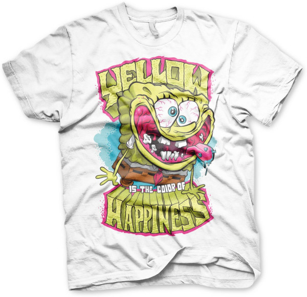 Spongebob Yellow Is The Color Of Happiness T-Shirt White