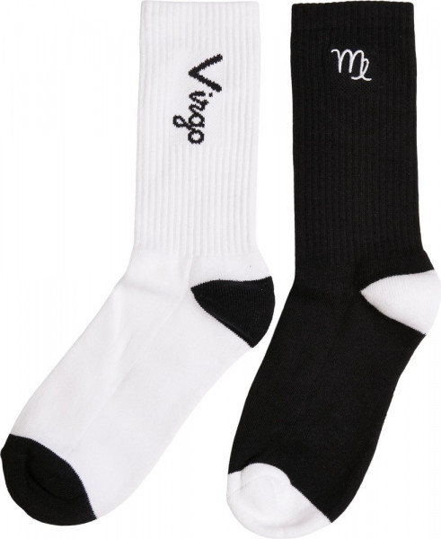 Mister Tee Zodiac Socks 2-Pack Black/White Virgo