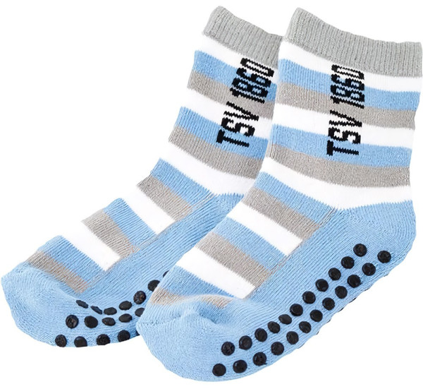 TSV 1860 München Kinder ABS Babysocke Fußball Blau/Weiß/Grau