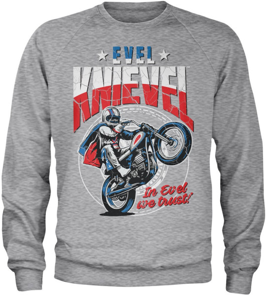 Evel Knievel Wheelie Sweatshirt Heather-Grey