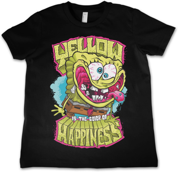 Spongebob Yellow Is The Color Of Happiness Kids T-Shirt Kinder Black