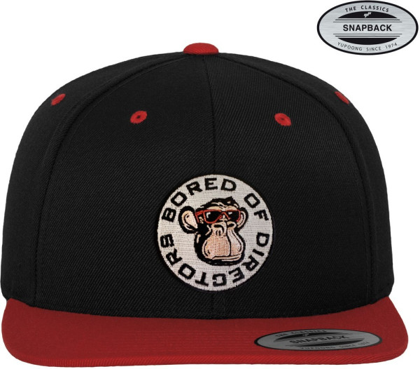 Bored Of Directors Circle Patch Premium Snapback Cap Black/Red