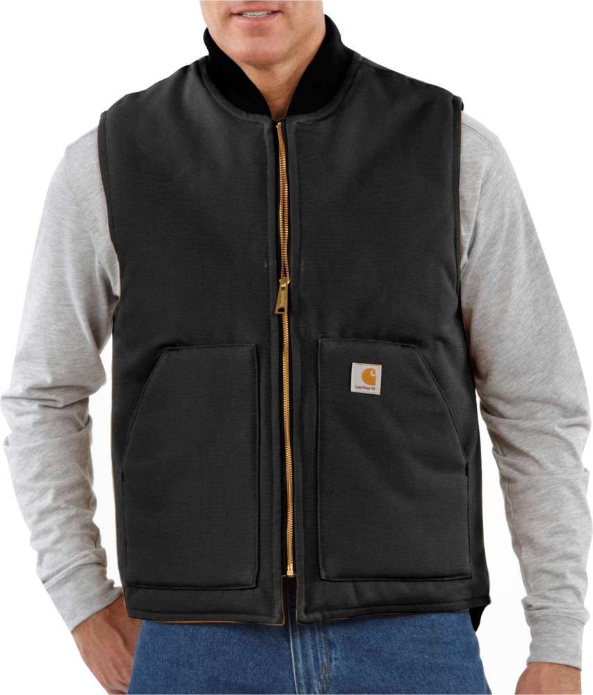 Carhartt Weste Duck Vest Arctic Quilt Lined Black Vests Men s Clothing Workwear kustom kult