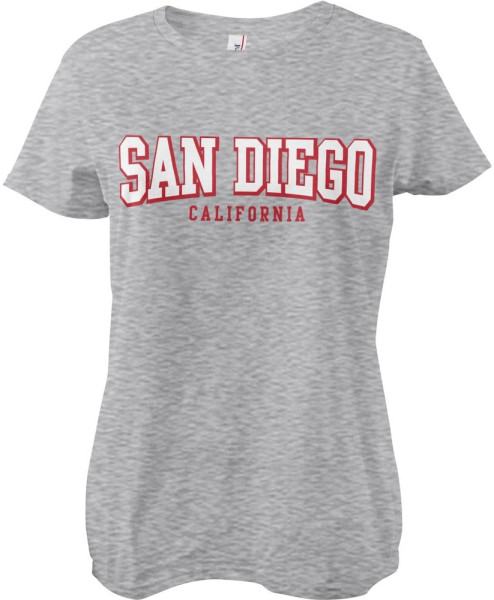 San Diego California Girly Tee Damen T-Shirt Heather-Grey