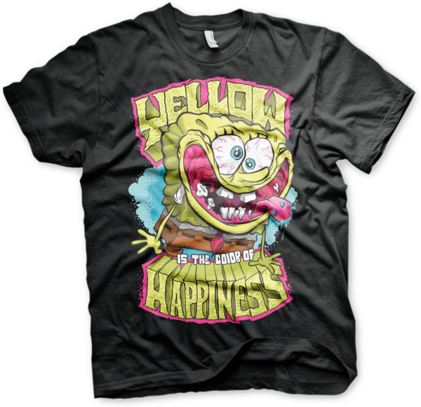 Spongebob Yellow Is The Color Of Happiness T-Shirt Black