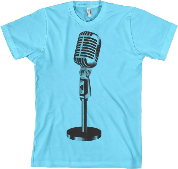 Hybris Oldschool Microphone Tee T-Shirt Skyblue