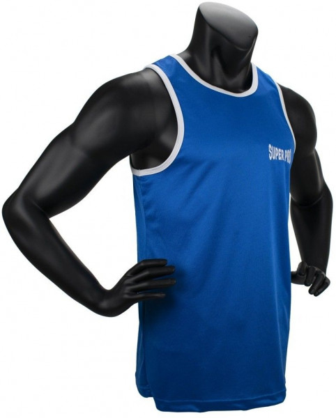 Super Pro Combat Gear Club Boxing Top Singlet Blau/Weiß