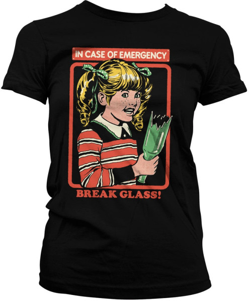 Steven Rhodes Damen In Case Of Emergency Break Glass Girly Tee DTR-5-SR317-DTF917