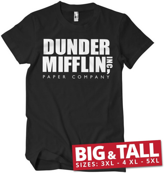 The Office Dunder Mifflin Inc. Logo Organic Big & Tall T-Shirt Black