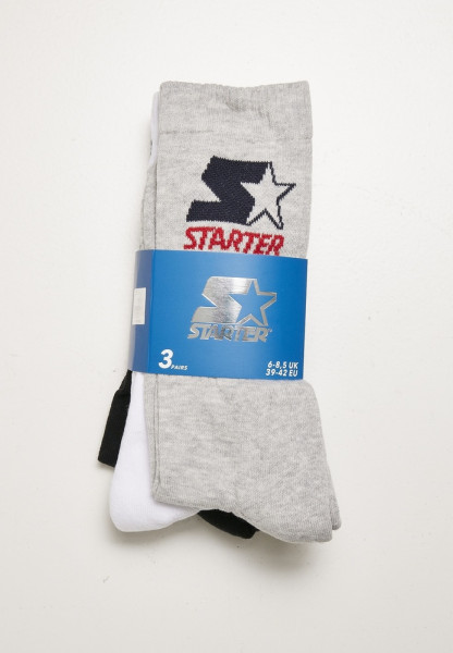 Starter Black Label Socken Crew Socks Heathergrey/Black/White