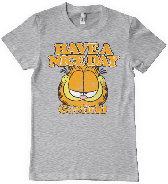 Garfield Have A Nice Day T-Shirt Heather-Grey