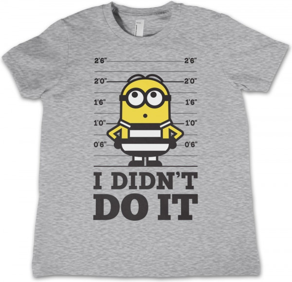 Minions I Didn't Do It Kids T-Shirt Kinder Heather-Grey