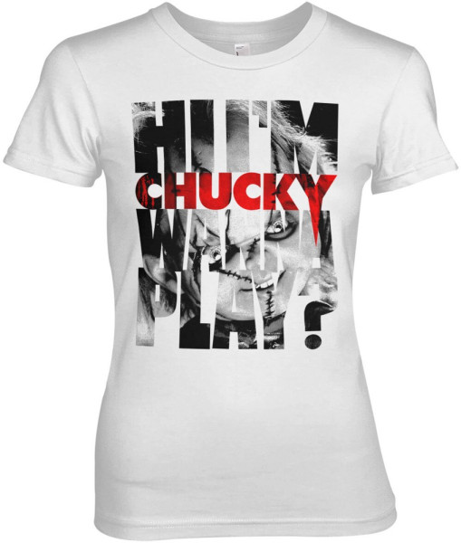 Chucky Wanna Play Cutout Girly Tee Damen T-Shirt White