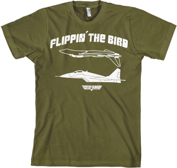 Top Gun Flippin' The Bird T-Shirt Olive