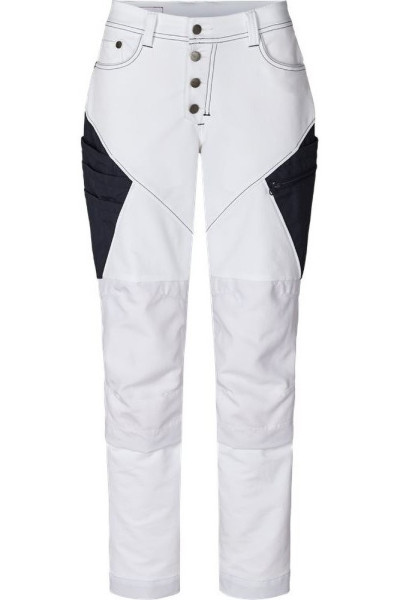 Kansas Crafted Damen Stretch-Malerhose Weiß/Marine