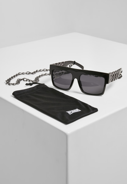 Urban Classics Sonnenbrille Sunglasses Zakynthos with Chain black/silver