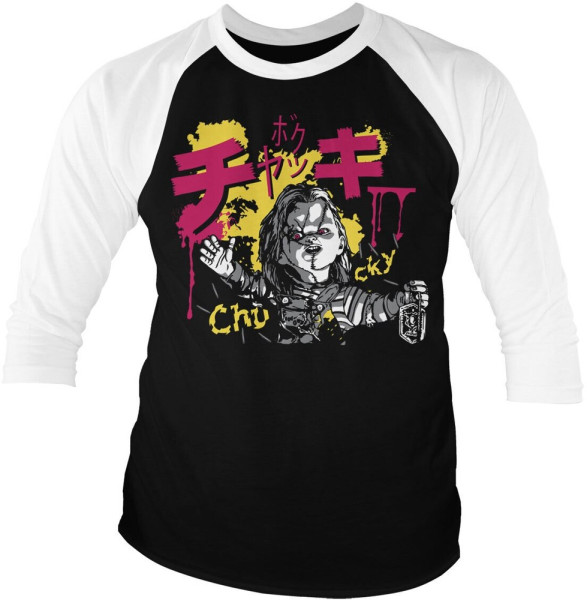 Chucky Graffiti Baseball 3/4 Sleeve Tee Longsleeve White-Black