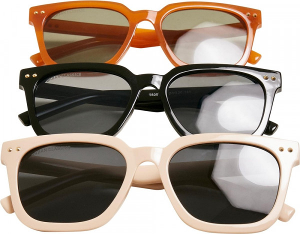 Urban Classics Sunglasses Chicago 3-Pack Black/Brown/Lightbeige