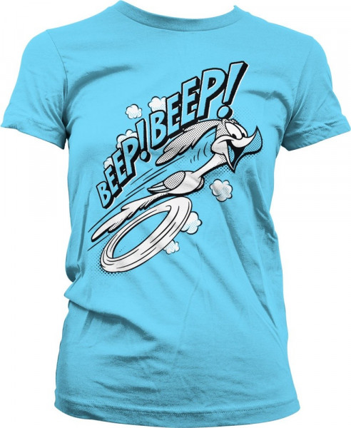 Looney Tunes BEEP BEEP Girly Tee Damen T-Shirt Skyblue