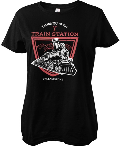 Yellowstone Taking You To The Train Station Girly Tee Damen T-Shirt Black