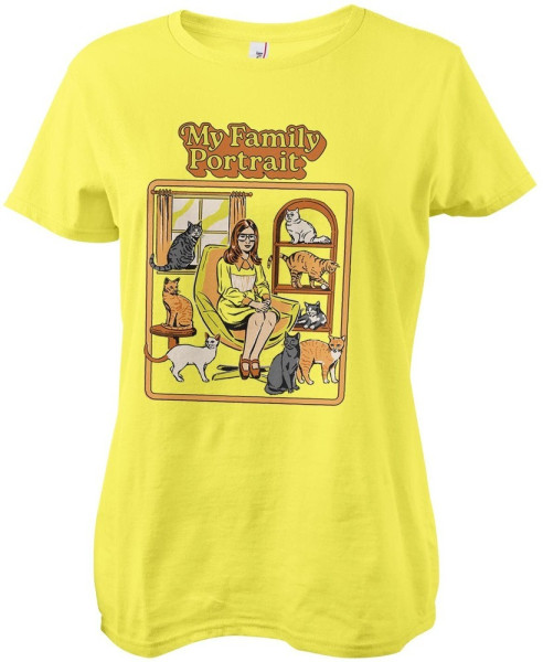 Steven Rhodes My Family Portrait Girly Tee Damen T-Shirt Yellow