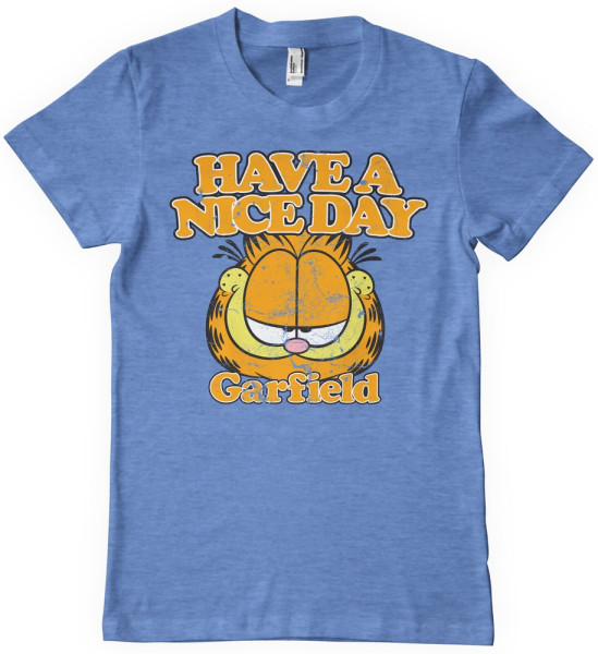 Garfield Have A Nice Day T-Shirt Blue-Heather