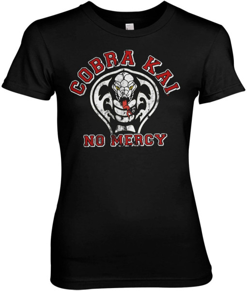 Cobra Kai No Mercy Girly Tee Damen T-Shirt Black