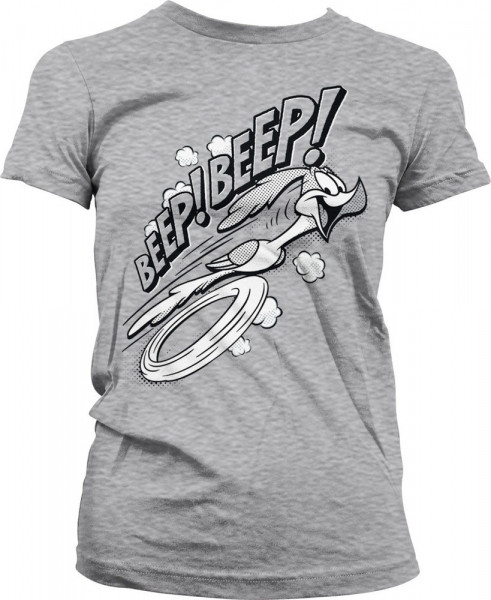 Looney Tunes BEEP BEEP Girly Tee Damen T-Shirt Heather-Grey