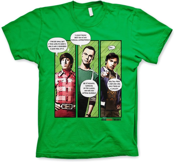 The Big Bang Theory TBBT Superhero Quips T-Shirt Green