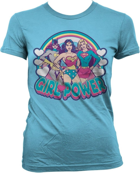 DC Comics Girlpower Girly T-Shirt Damen Skyblue