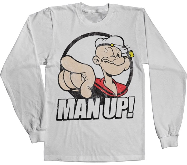 Popeye Man Up! Longsleeve Tee White