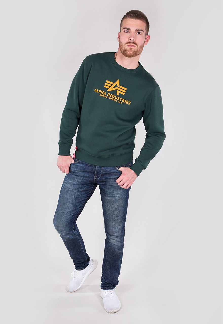 Alpha Industries Basic Sweater Petrol / | | Hoodies / Dark Hoodies Men | Sweatshirts Lifestyle Sweatshirts