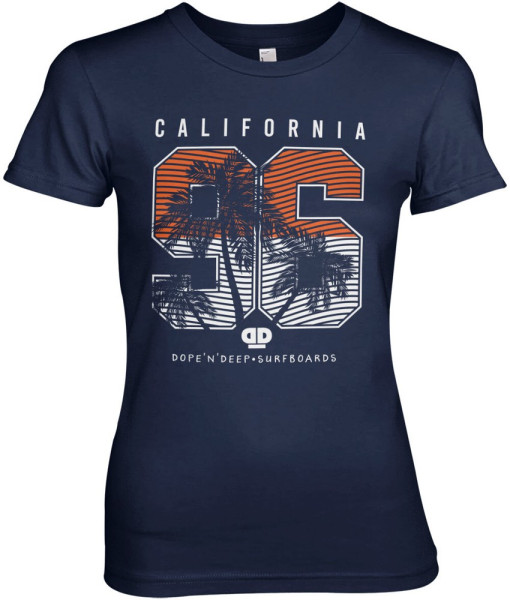 Dope & Deep California 96 Girly Tee Damen T-Shirt Navy